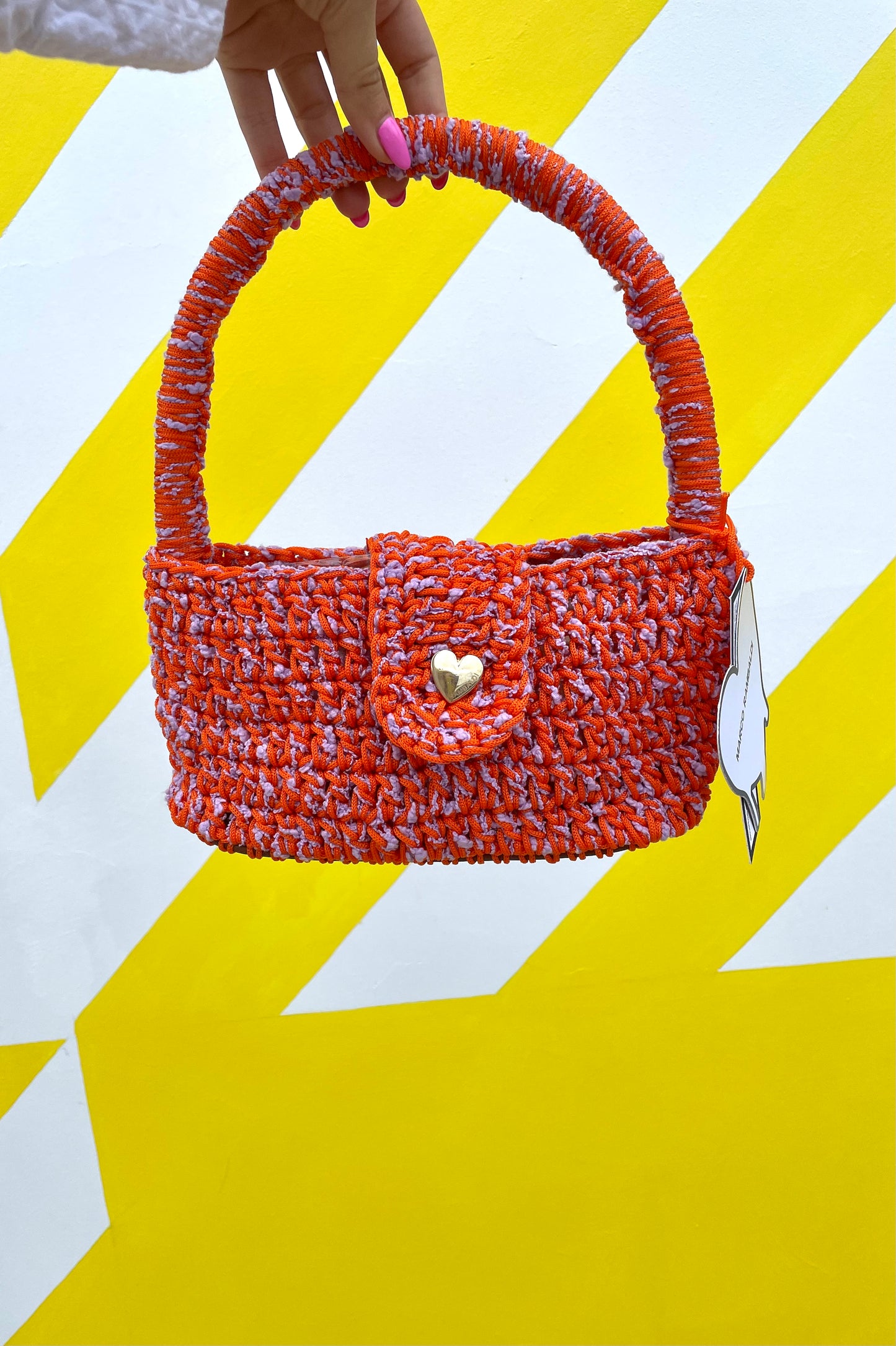 Marco Rambaldi - Knitwear Baguette Bag: Orange