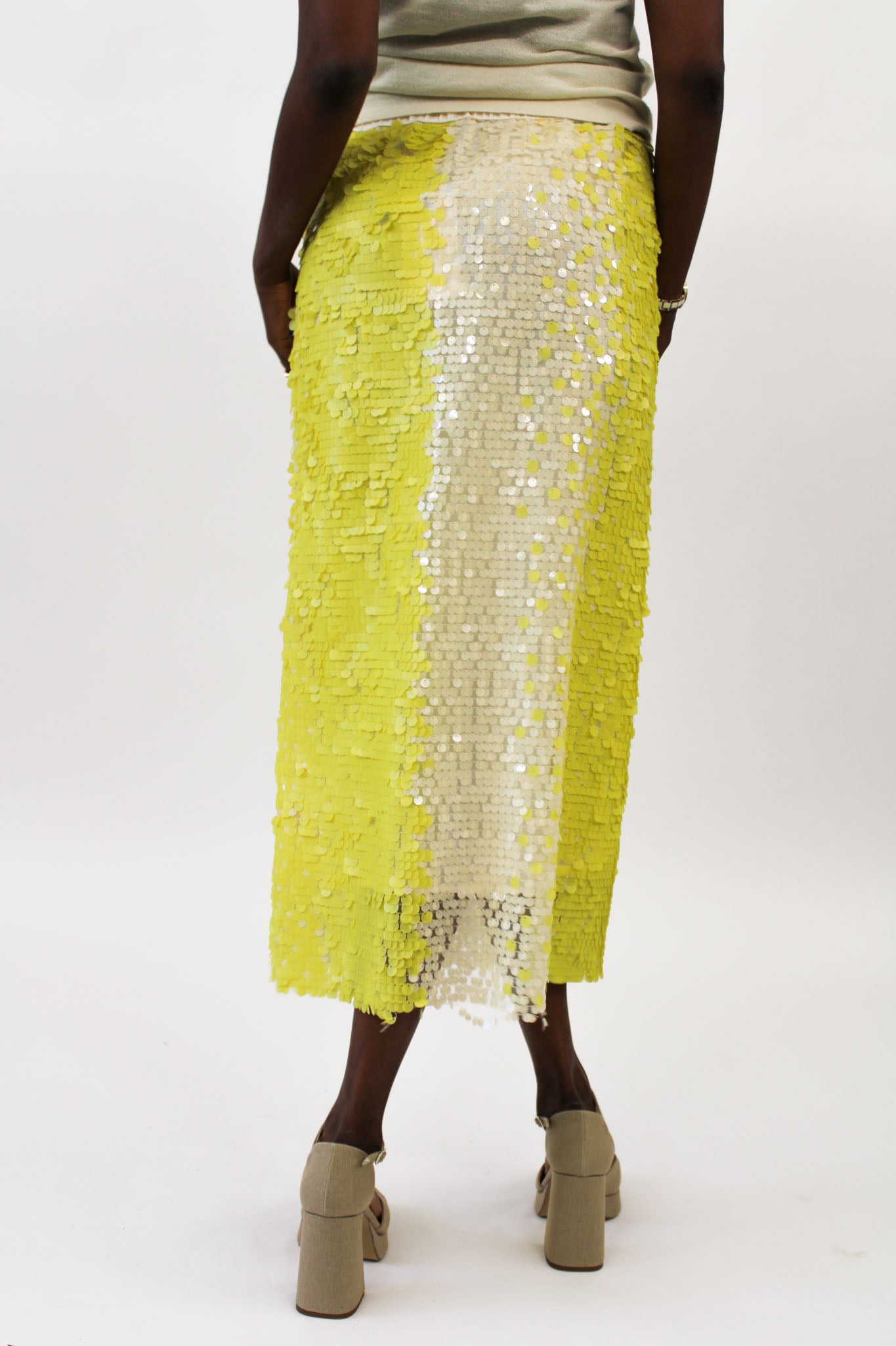 CO|TE - Megan Skirt: Yellow Sequin
