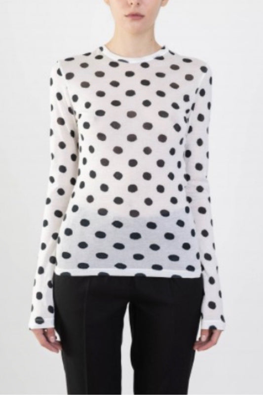 Alysi Creme - Dot T-shirt Jersey: White