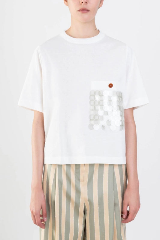 Alysi Creme - Cotton T-shirt: White
