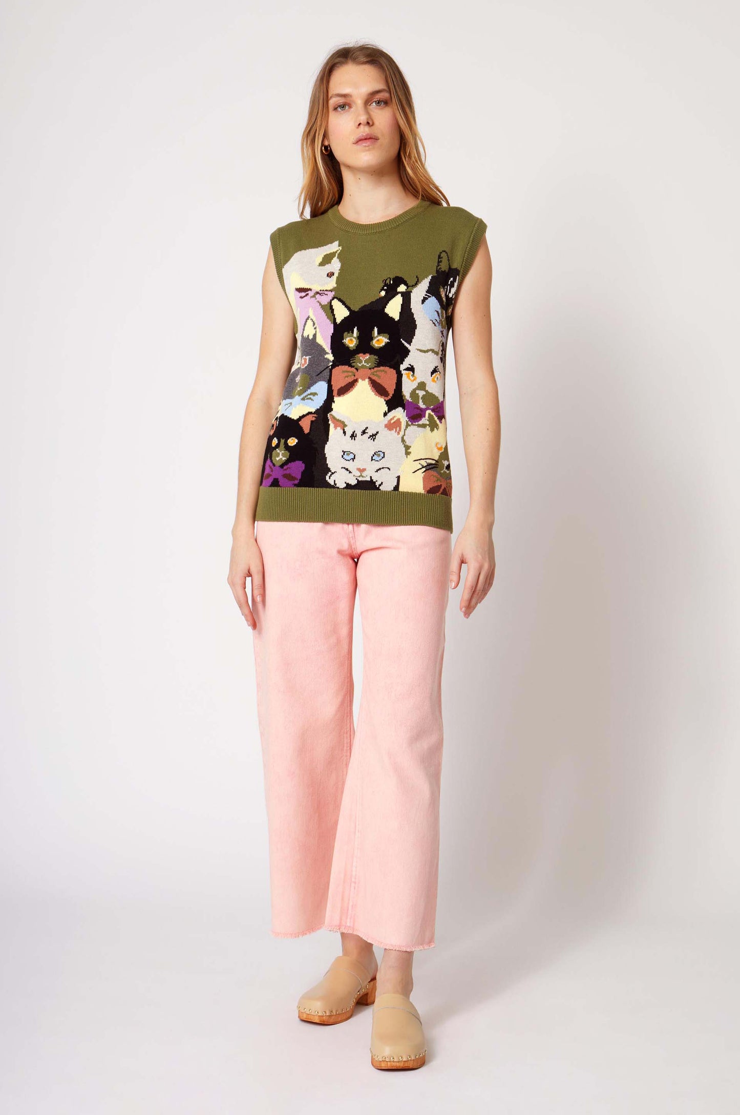 Manoush - Minette Vest: Kitten Collage