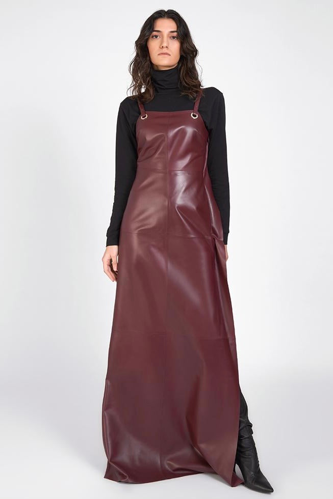 1972 Desa - Leather Dress: Amaranth