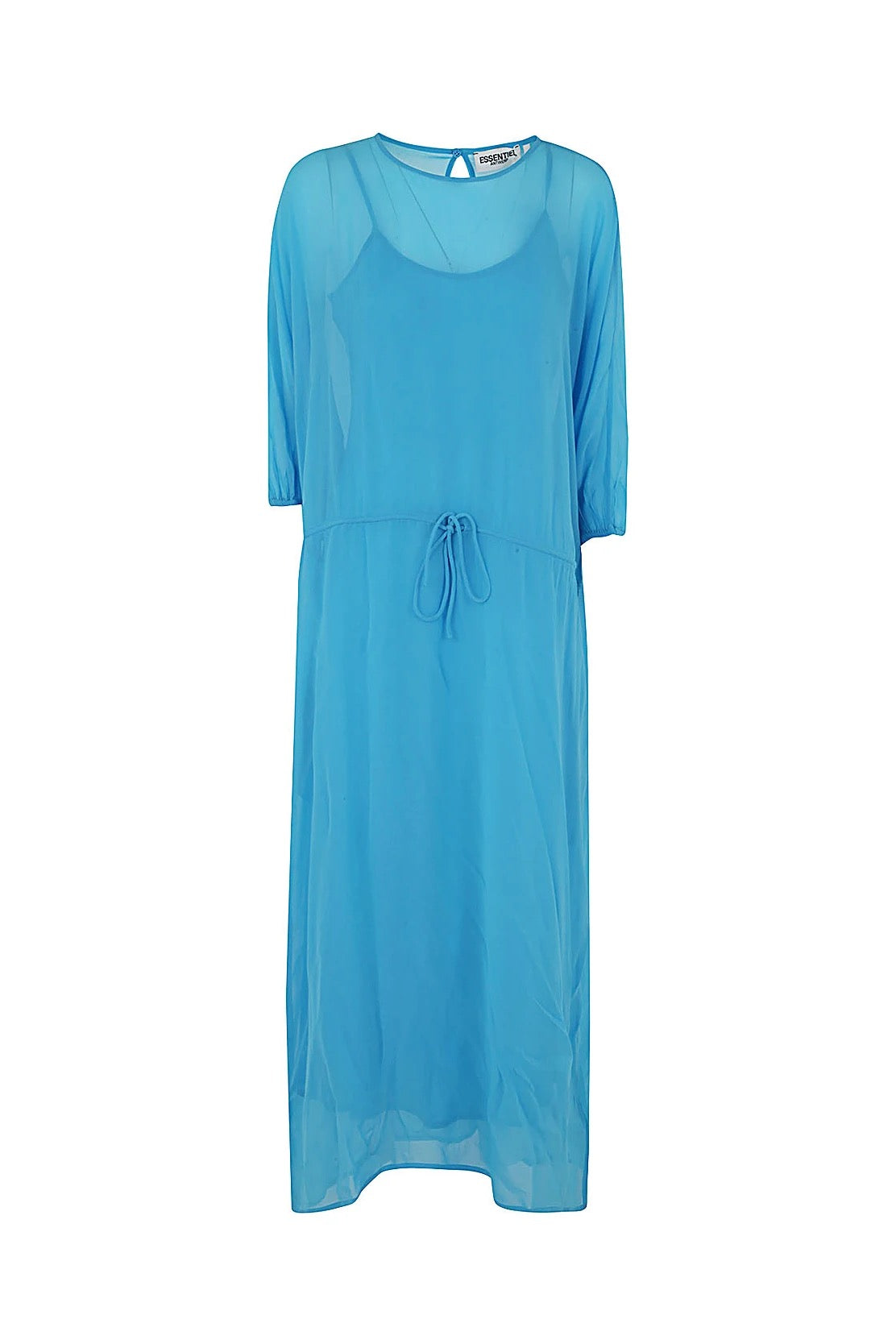 Essentiel Antwerp- Bilver Puff Sleeve Dress: Blue