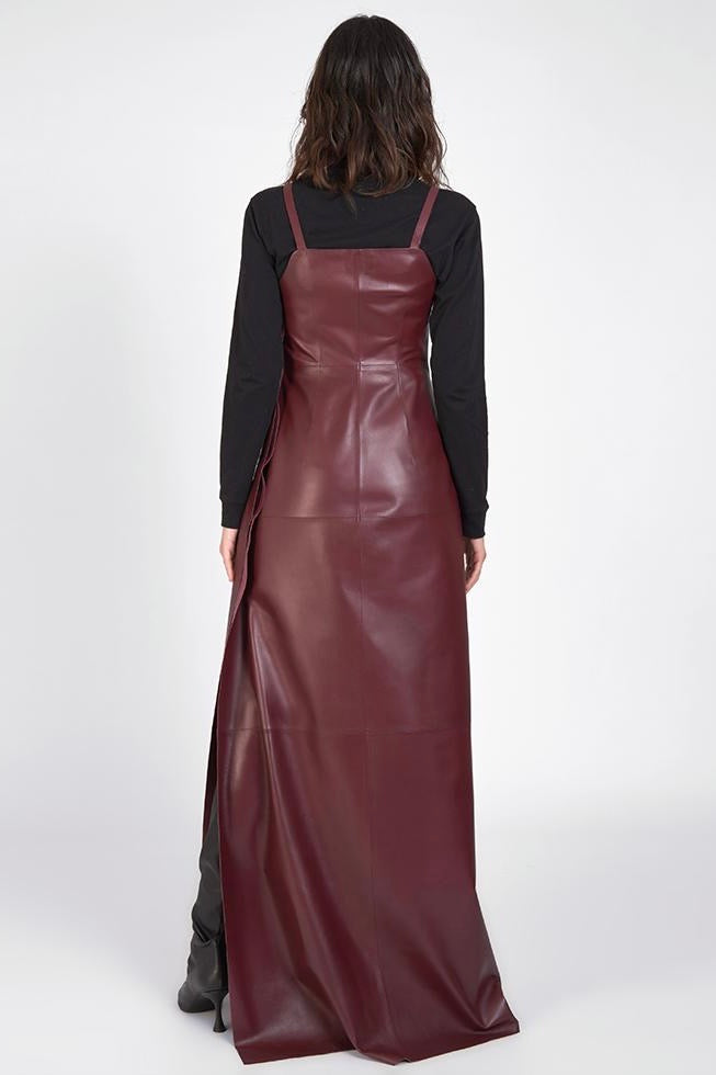 1972 Desa - Leather Dress: Amaranth