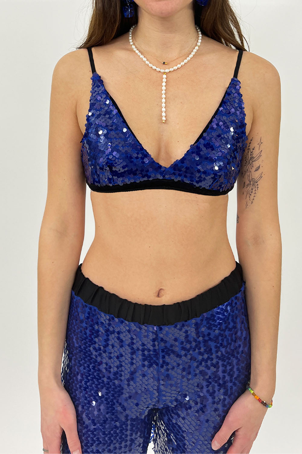 Ottod'ame- Persia Sequin Bra Top: Blue – ouimillie