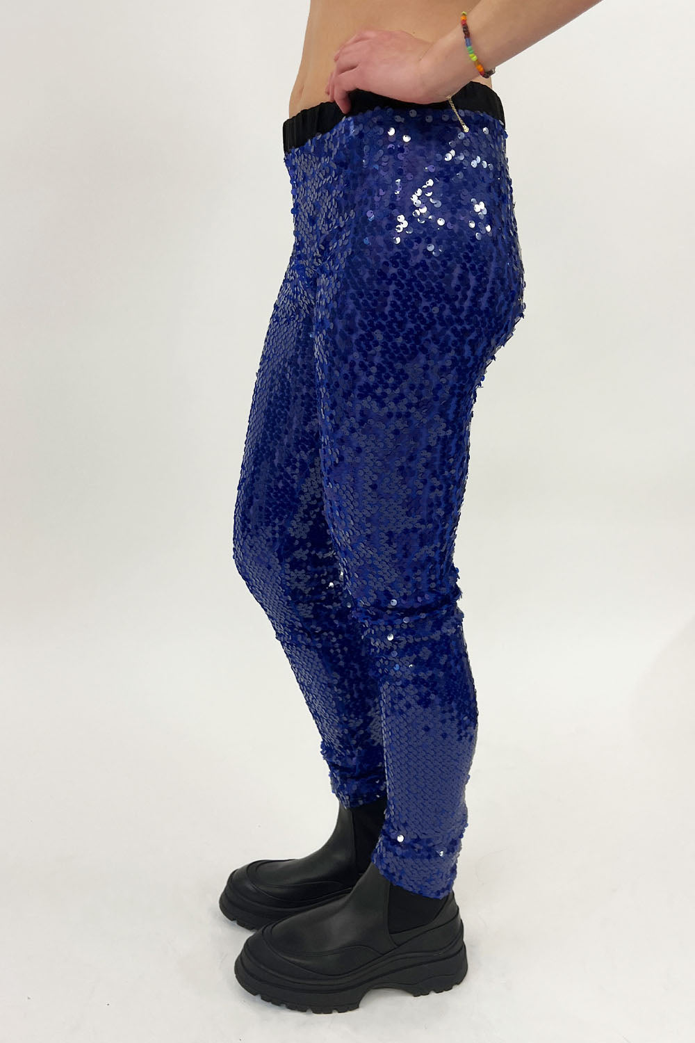 Ottod'ame - Persia Sequin Leggings: Blue