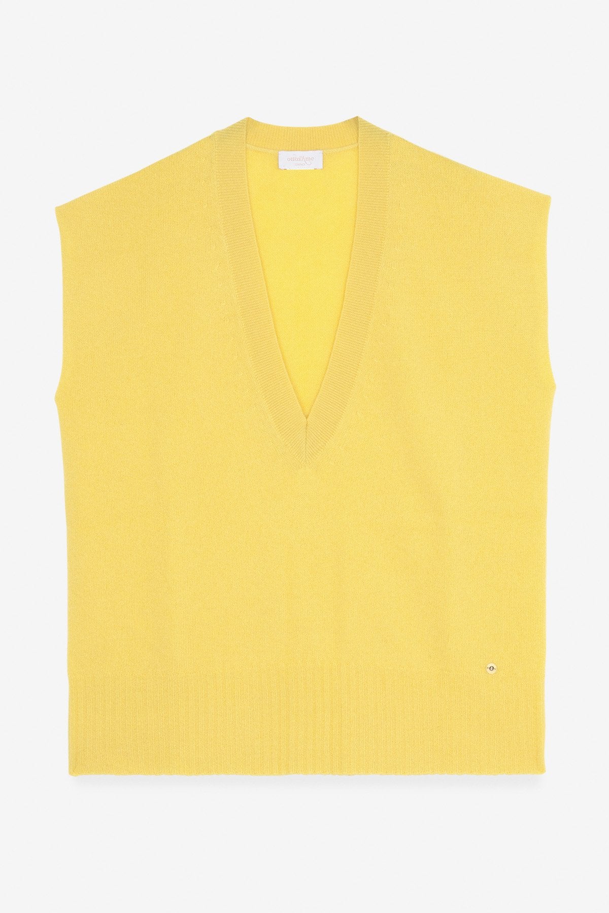 Ottod'ame- Filo Sweater Vest: Yellow