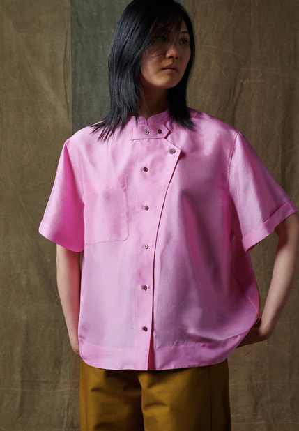 Soeur - Sahara Top: Pink Silk Shirt