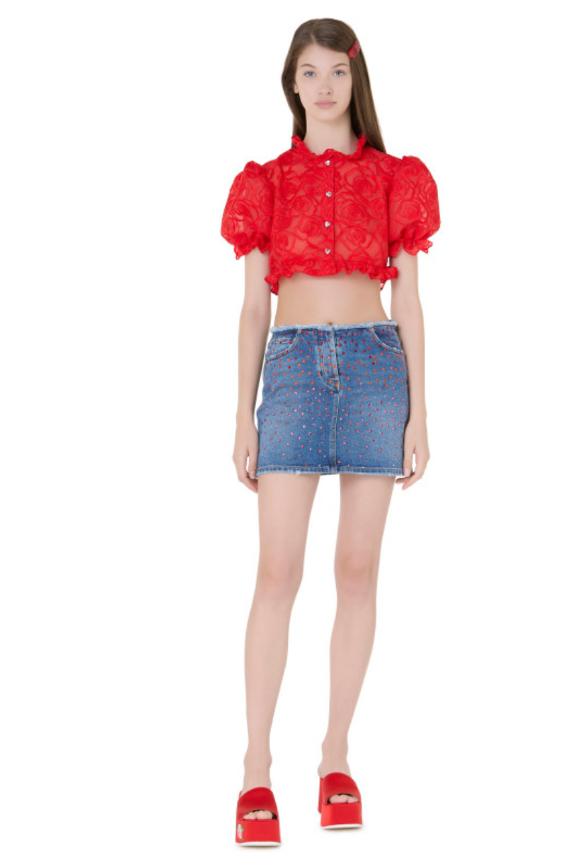 Vivetta - Crystal Denim Skirt: Indigo