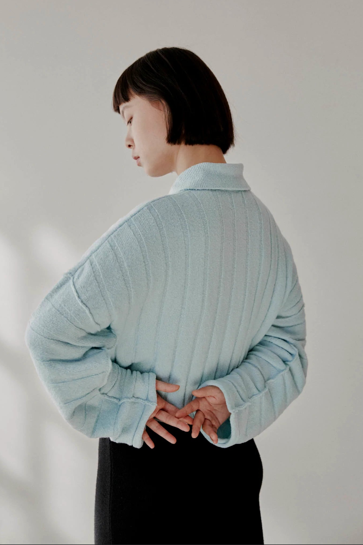 Rus- Ototo Polo Sweater: Light Blue