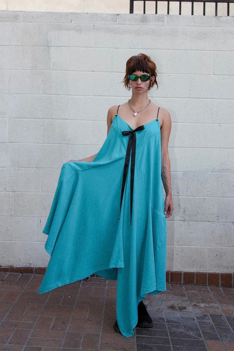 Kkco - Poppy Kerchief Dress: Aqua