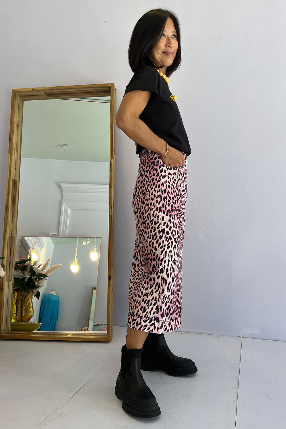 Manoush - Panthere Skirt: Pink & Black
