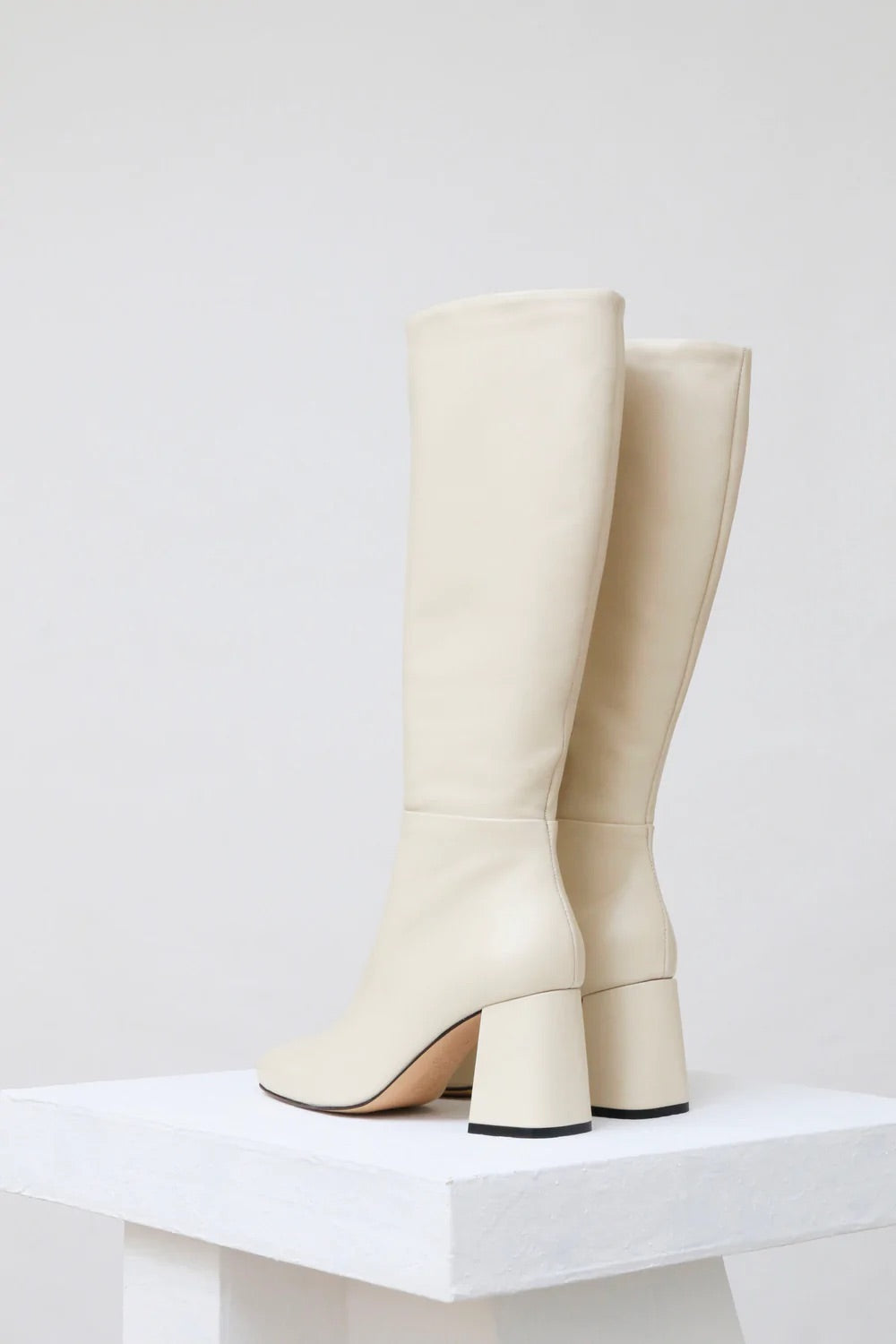 Souliers Martinez - Quitana Calf Leather High Boots: White