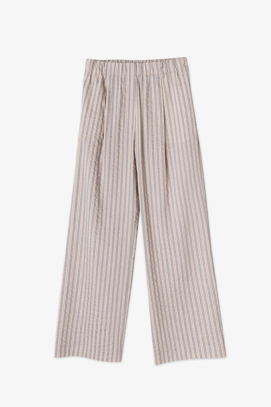 Alysi Chocolate - Pencil Stripe Trousers: Pearl