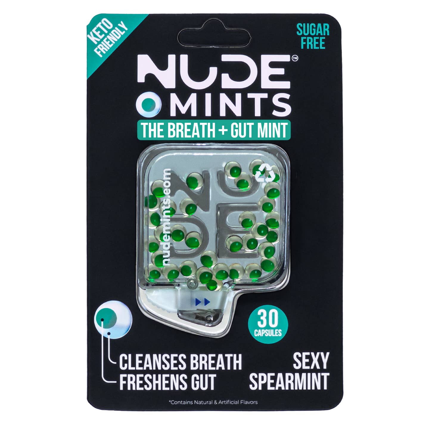 NUDE Mints - Dual Action Liquid Mint Capsules - Sexy Spearmint