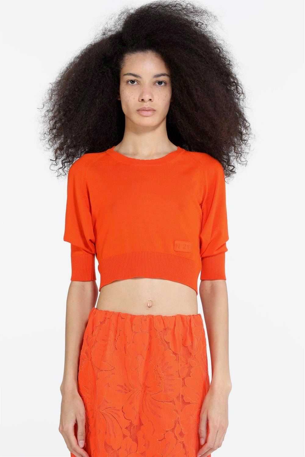 No.21 - Round Neck Sweater: Orange