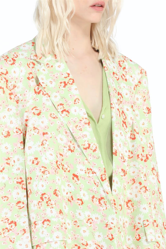 No.21 - Green Oversized Blazer: Floral Print