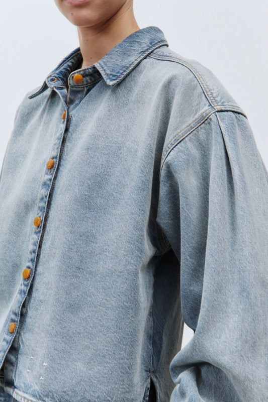 Alysi Creme - Denim Shirt: Blue Bleach