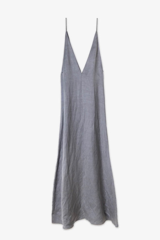 Alysi Creme - Cupro Linen Dress: Flume