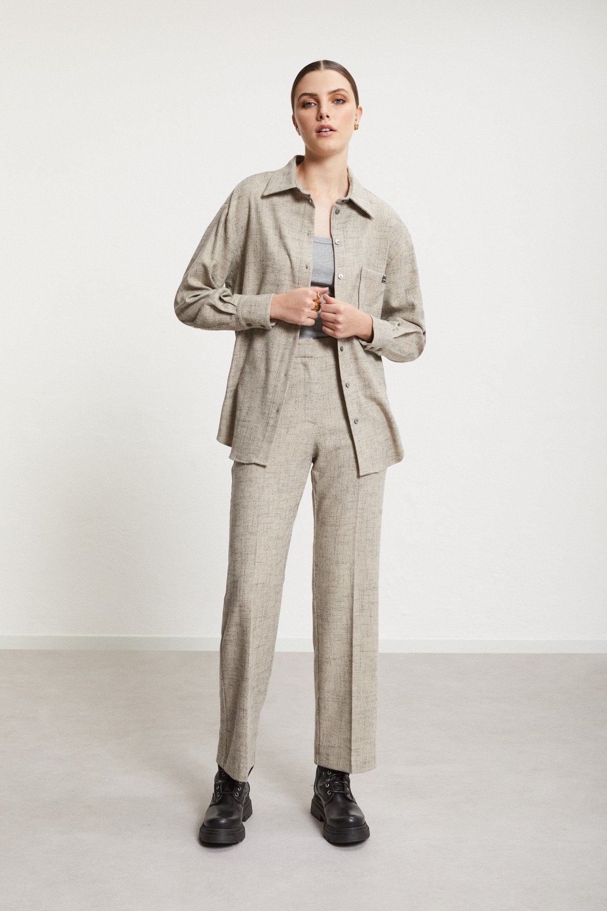 Ottod'ame Wool blend ankle length trousers