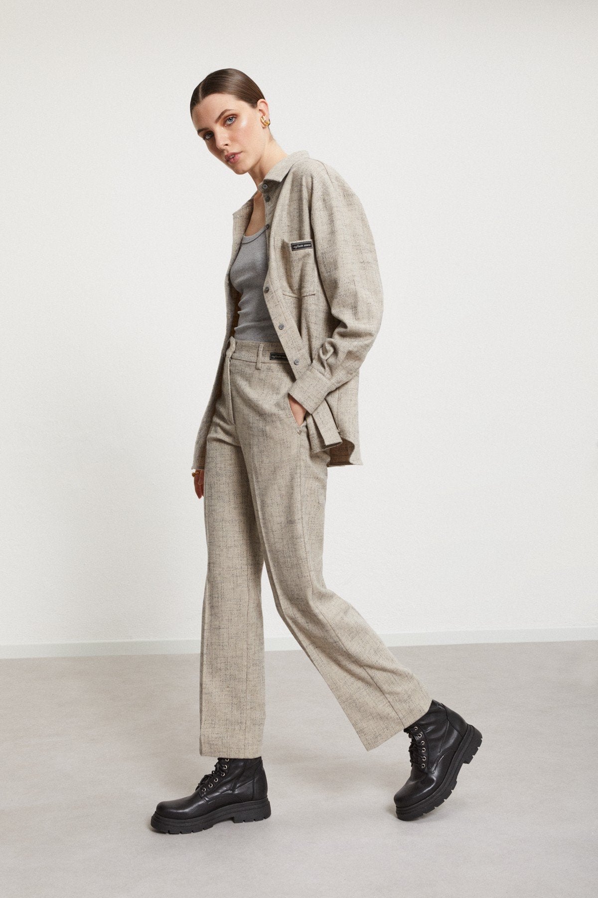 Ottod'ame Wool blend ankle length trousers