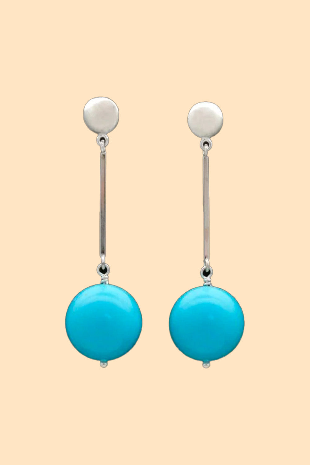 Airy Heights Design - Bar Earrings with Turquoise Gumballs