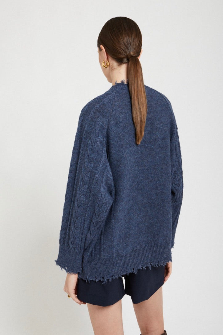 Ottod'ame Wool Blend Sweater With Fringes: Jeans