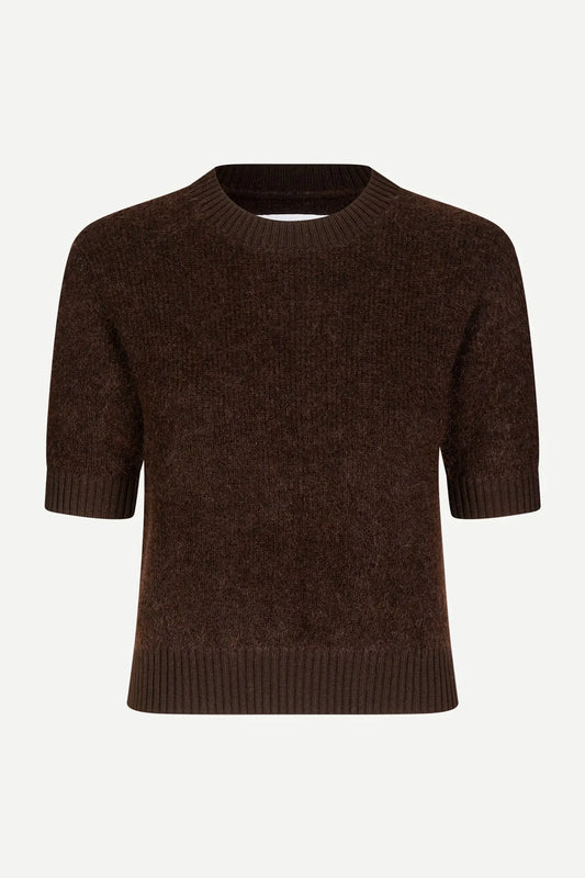 Samsoe Samsoe Jeanne Short Sleeve Knit - Chocolate Torte