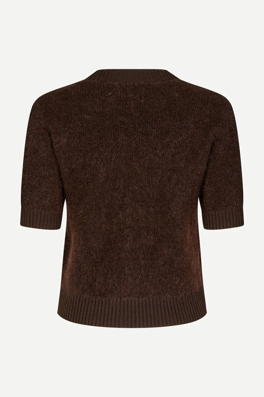 Samsoe Samsoe Jeanne Short Sleeve Knit - Chocolate Torte