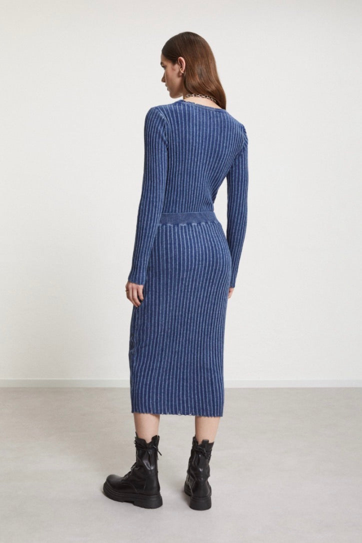 Ottod'ame Knitted Ribbed Skirt: Jeans