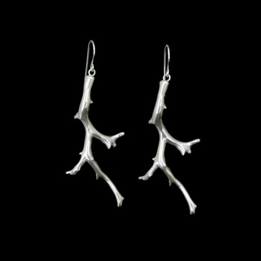 Airy Heights Design- Coral Branch Earrings: Sterling Silver