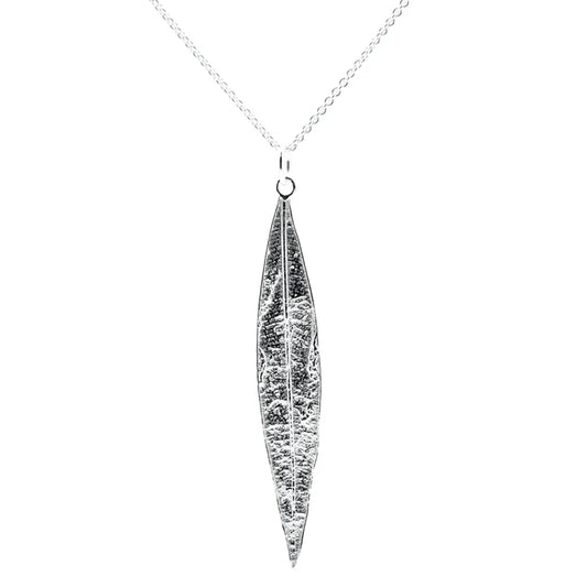 Airy Heights Design-Oleander Leaf Pendant:Sterling/30” Cable Chain