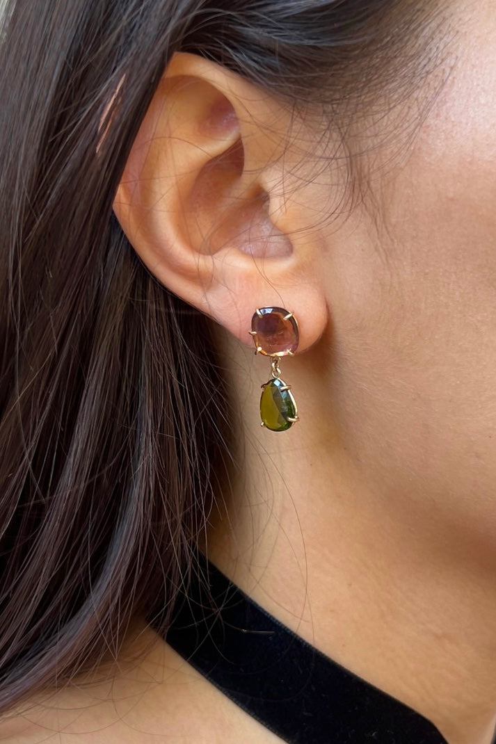 Airy Heights Design - Stained Glass Tourmaline Post Earrings