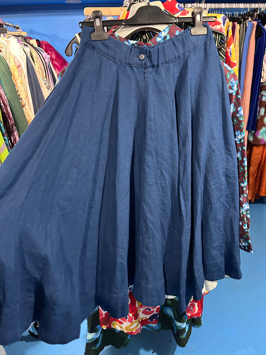 Son De Flor - Skirt with Pockets: Navy Blue