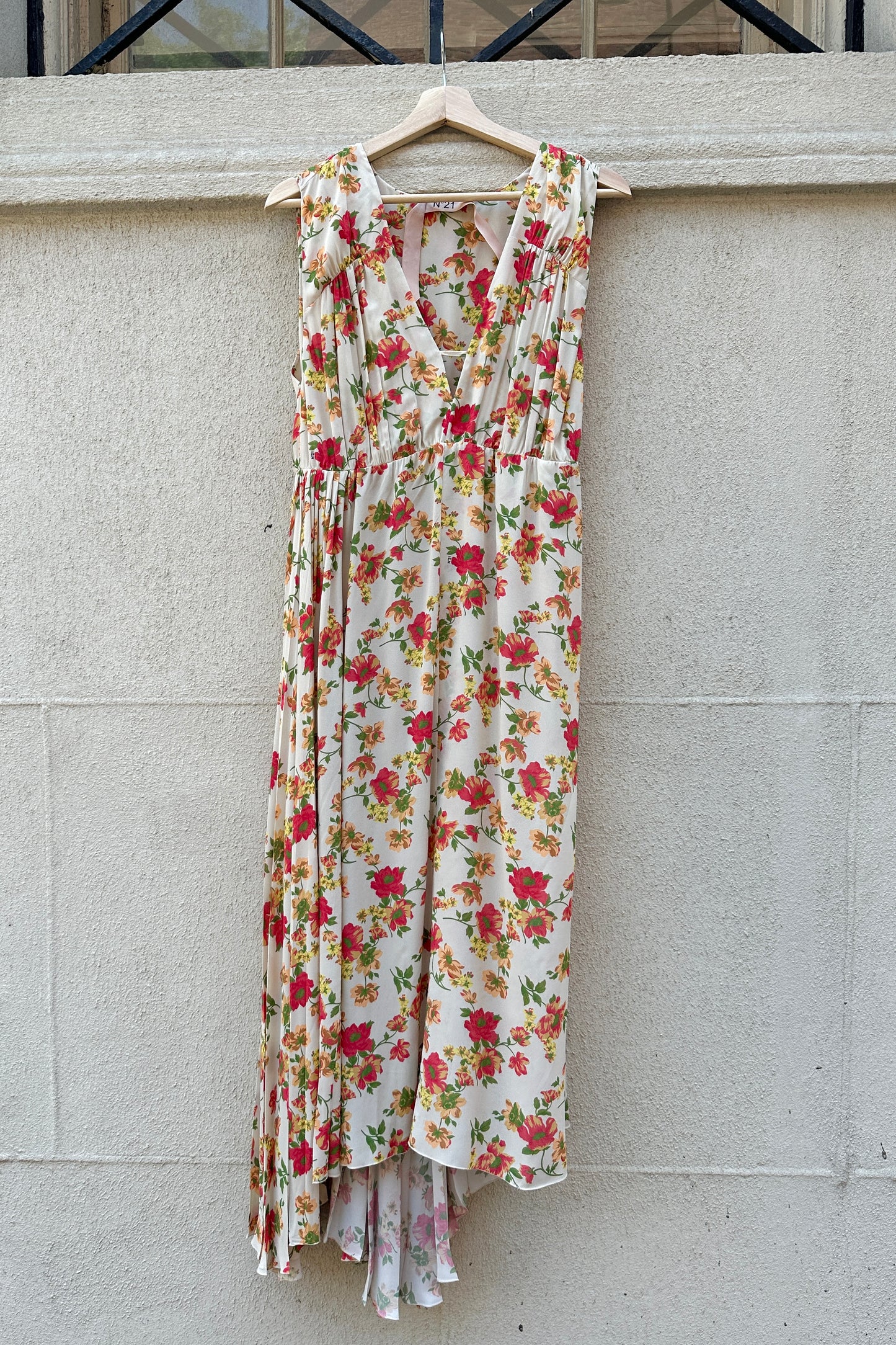 No. 21 - Floral Midi Dress: Ivory
