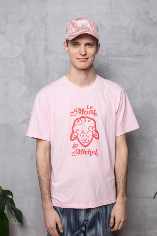 Le Mont St Michel - Tolino Vintage Print T Shirt: Pink