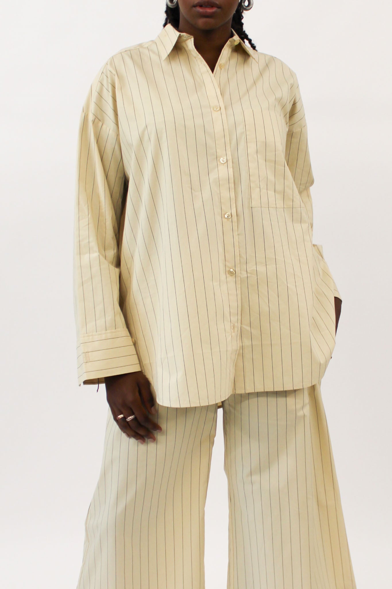 By Malene Birger - Derris Shirt: Cream Pinstripe