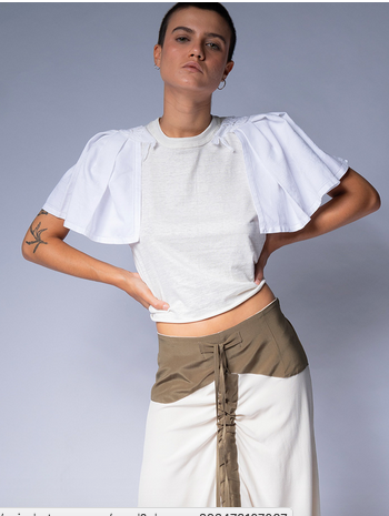 Francesca Marchisio - Thiny Up Napkin Tee: White Butter