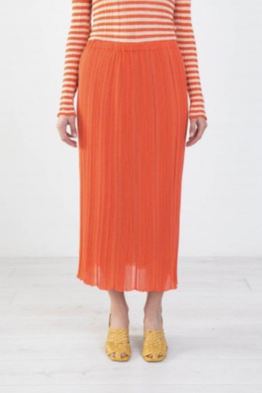 Alysi Creme - Cotton Jersey Skirt: Orange