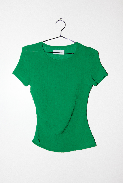 KkCo - Gauze Ruched Tee: Grass