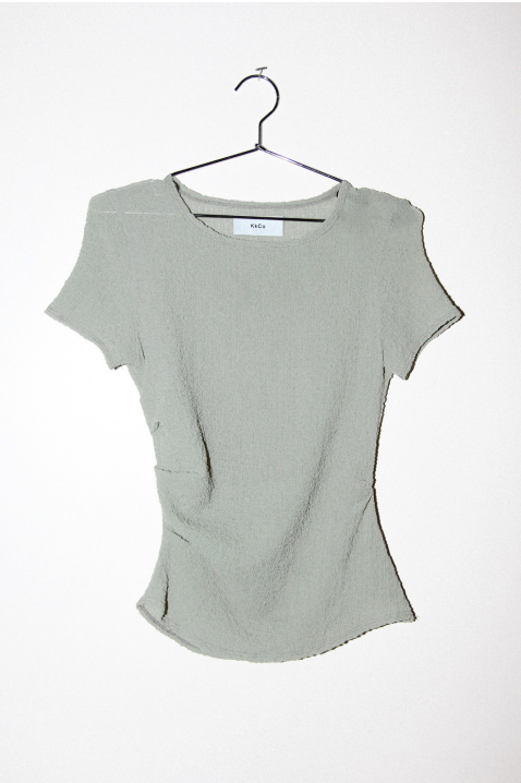 KkCo - Gauze Ruched Tee: Ash