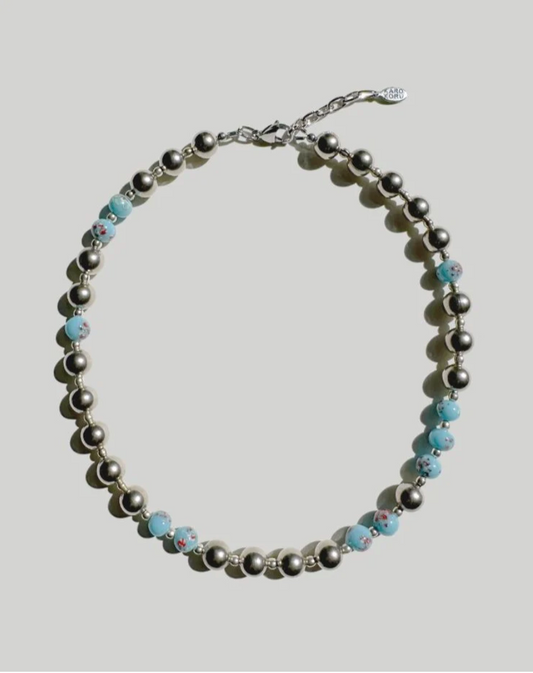 Karo Koru - Linnea Necklace: Blue/Silver