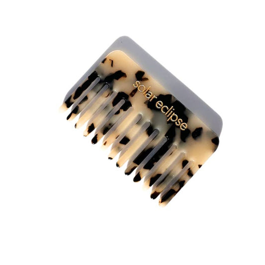 Solar Eclipse - Pocket Size Wide Tooth Acetate Hair Comb: Blond Tortoise