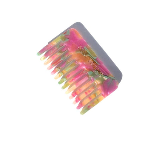 Solar Eclipse - Pocket Size Wide Tooth Acetate Hair Comb: Wildflowers