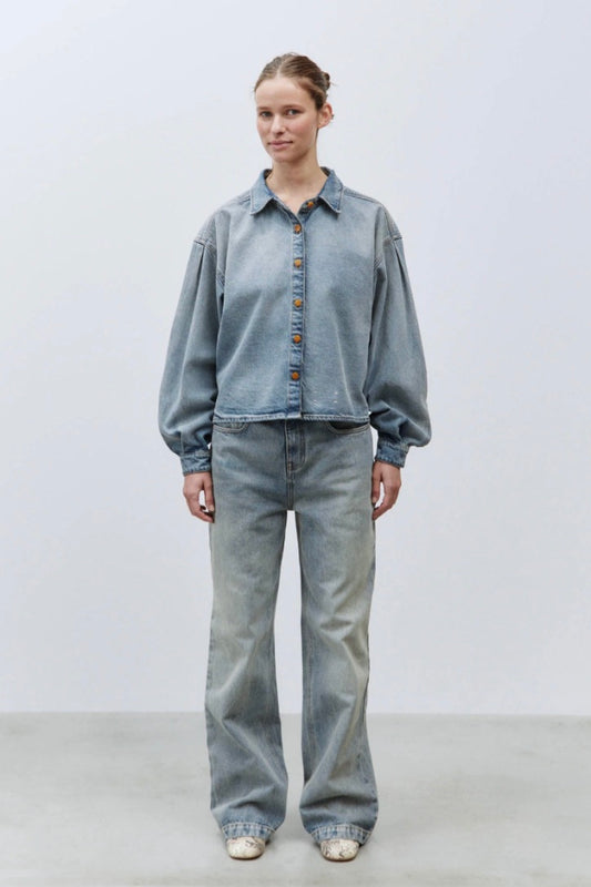 Alysi Creme - Denim Shirt: Blue Bleach