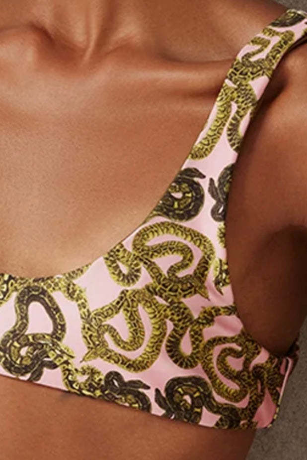 Monzlapur - Snake Print Bralette: Bubblegum