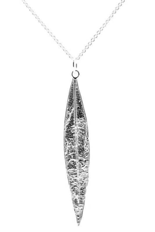 Airy Heights Design - Oleander Leaf Pendant Necklace: Sterling