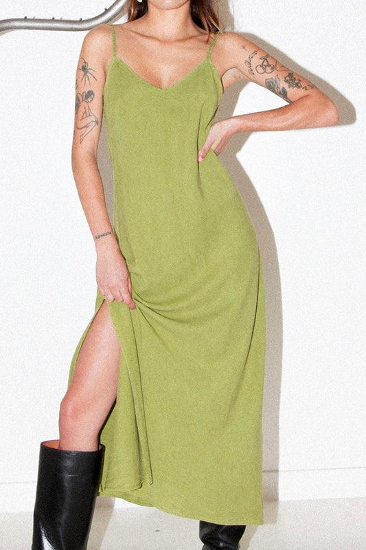 Kkco - Roseum Slip Dress: Moss