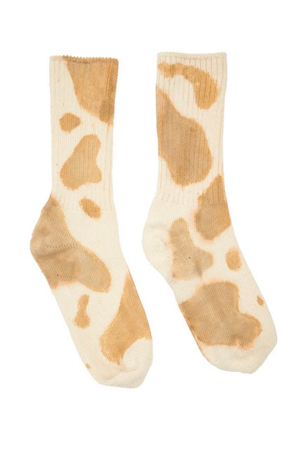 Collina Strada - Orangic Cotton Socks: Beige Cow