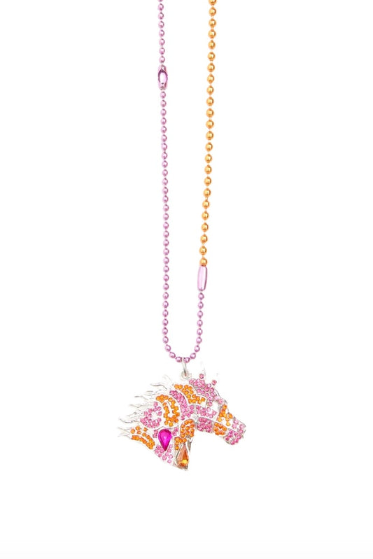 Collina Strada - Horse Necklace: Orange Raspberry